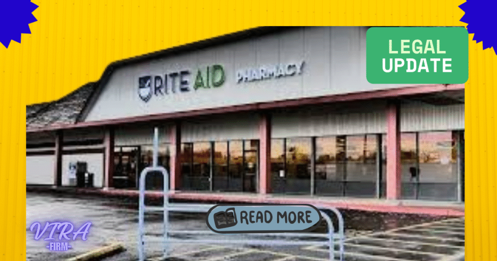 Rite Aid pharmacy bankruptcy court filing documents, store closing signs