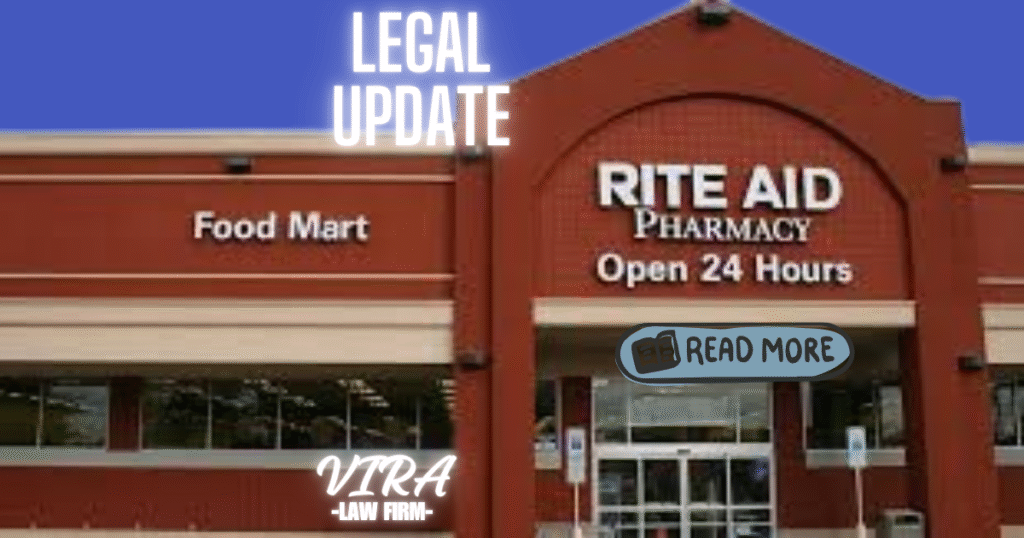 Rite Aid pharmacy bankruptcy court filing documents, store closing signs