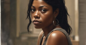 Taraji P. Henson Straw Netflix still crying holding backpack