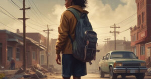Taraji P. Henson Straw Netflix still crying holding backpack